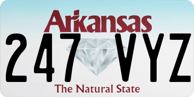 AR license plate 247VYZ