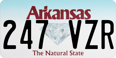 AR license plate 247VZR