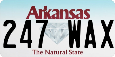 AR license plate 247WAX