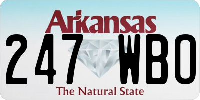AR license plate 247WBO