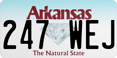 AR license plate 247WEJ