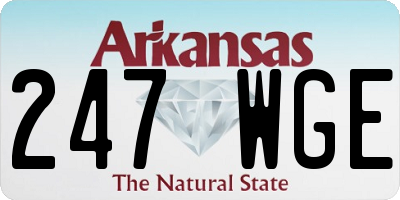AR license plate 247WGE