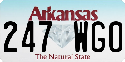 AR license plate 247WGO