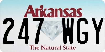 AR license plate 247WGY