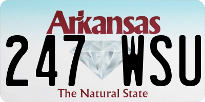 AR license plate 247WSU