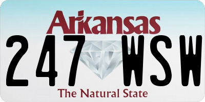 AR license plate 247WSW
