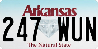 AR license plate 247WUN