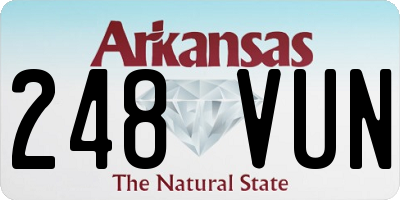 AR license plate 248VUN