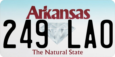 AR license plate 249LAO