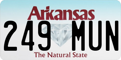 AR license plate 249MUN