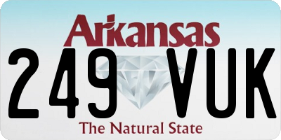AR license plate 249VUK