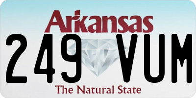 AR license plate 249VUM