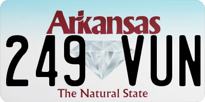 AR license plate 249VUN