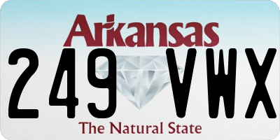 AR license plate 249VWX