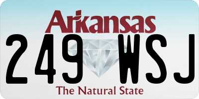 AR license plate 249WSJ