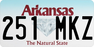 AR license plate 251MKZ
