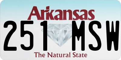 AR license plate 251MSW