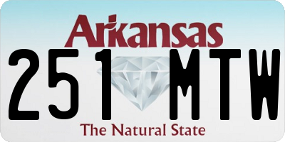 AR license plate 251MTW