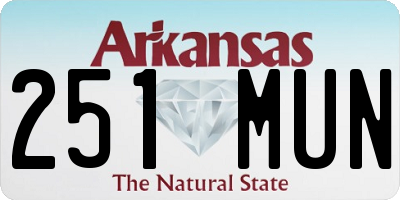 AR license plate 251MUN