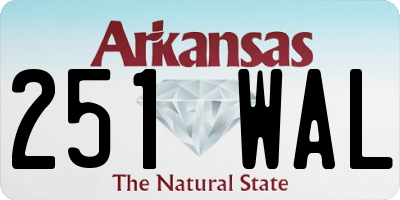 AR license plate 251WAL