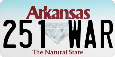 AR license plate 251WAR