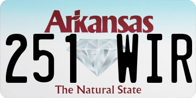 AR license plate 251WIR