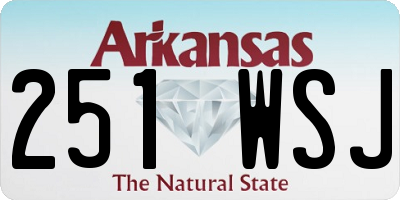 AR license plate 251WSJ