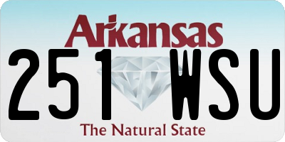 AR license plate 251WSU