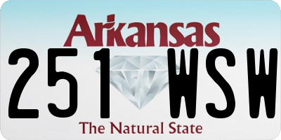 AR license plate 251WSW