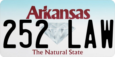 AR license plate 252LAW