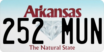 AR license plate 252MUN