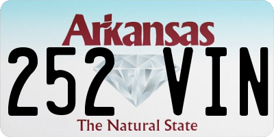 AR license plate 252VIN