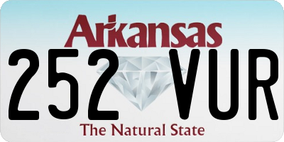 AR license plate 252VUR