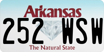 AR license plate 252WSW