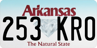 AR license plate 253KRO