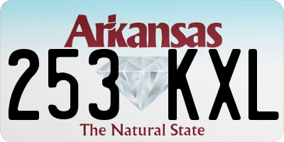 AR license plate 253KXL