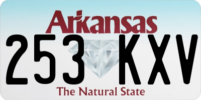 AR license plate 253KXV