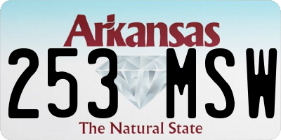 AR license plate 253MSW