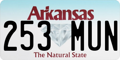 AR license plate 253MUN
