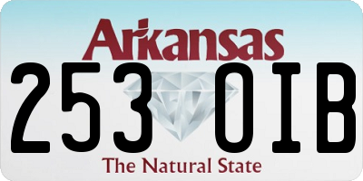 AR license plate 253OIB