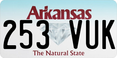 AR license plate 253VUK