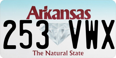 AR license plate 253VWX