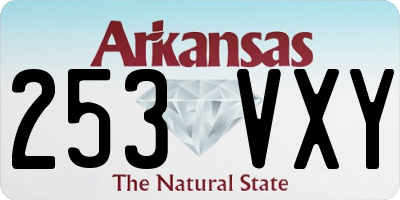 AR license plate 253VXY