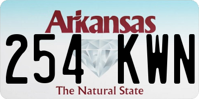 AR license plate 254KWN