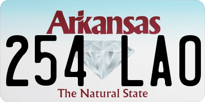 AR license plate 254LAO