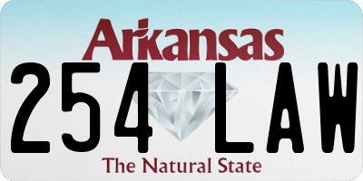 AR license plate 254LAW