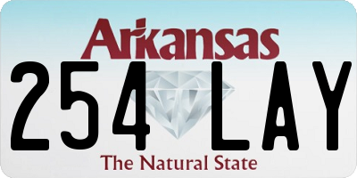 AR license plate 254LAY