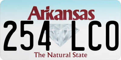 AR license plate 254LCO
