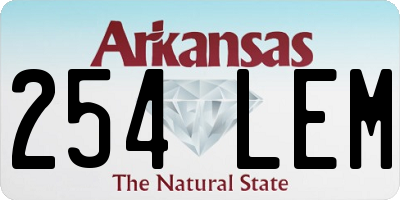 AR license plate 254LEM