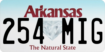 AR license plate 254MIG